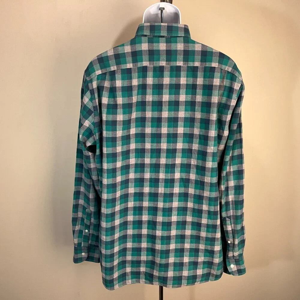 Bonobos Men's blue and green plaid Slim Fit long sleeve shirts XLT XLL Tall XL